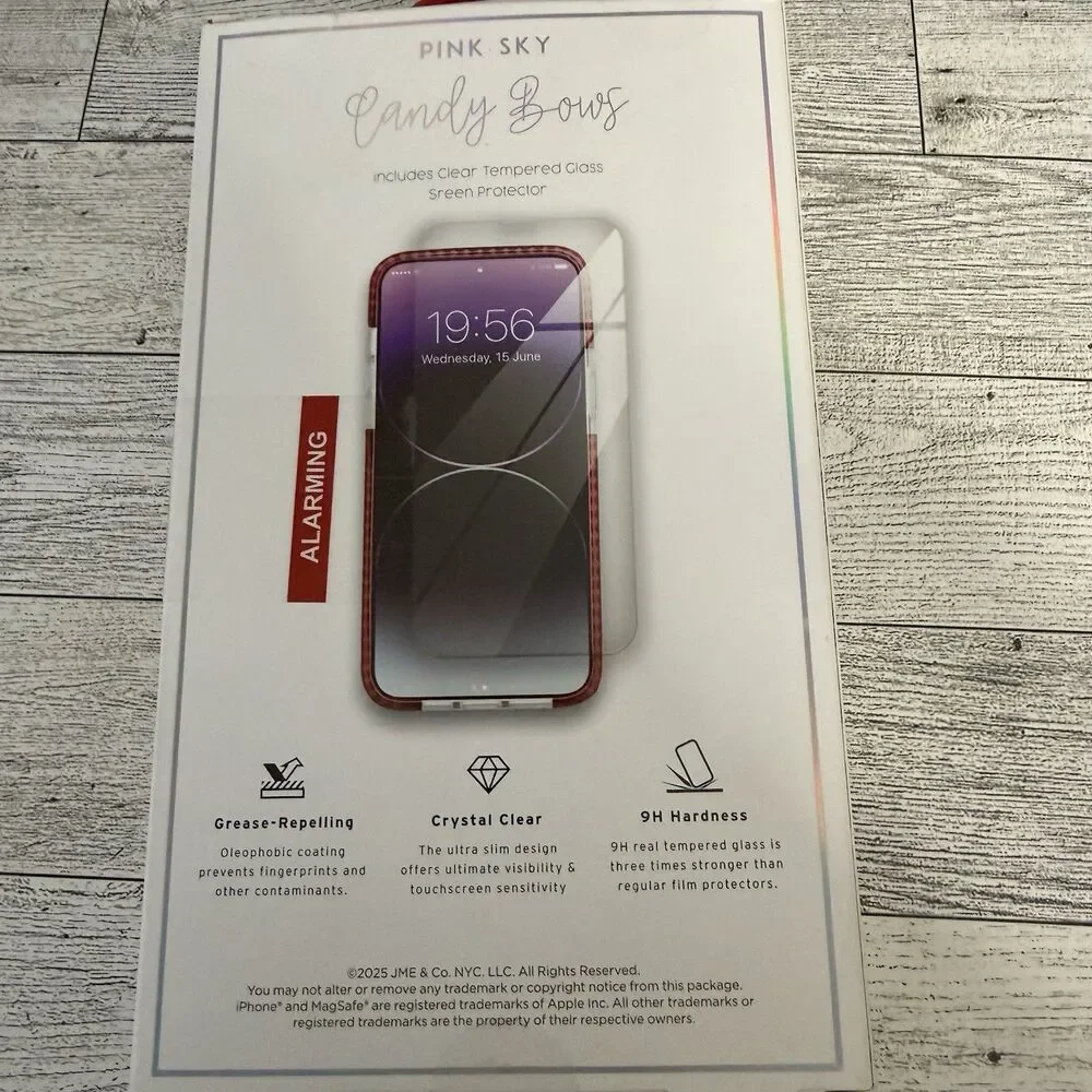 Pink Sky Iphone 16 Pro Max Christmas Candy Cane Sparkle Bow Theme Phone Case New